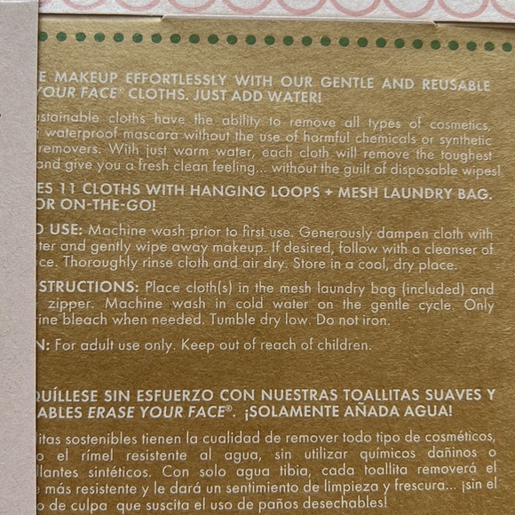 Erase Your Face 12 Days of Cleansing Reusable Makeup Removing Cloths Set NEW - Picture 6 of 15